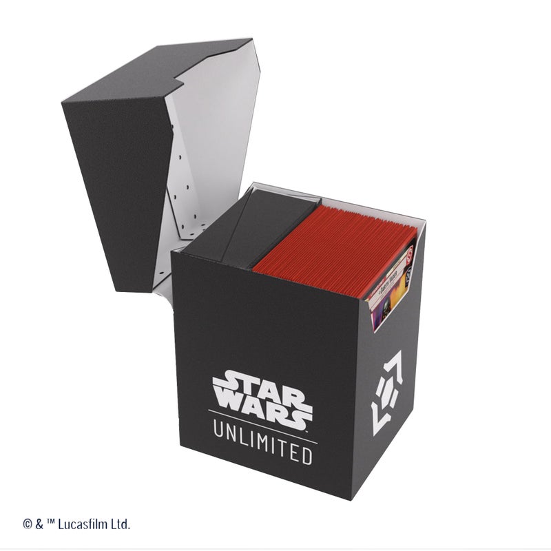 Gamegenic Star Wars Unlimited SOFT CRATE - Full-Color Printed & Officially Licensed Durable Deck Box, Holds 60 Double-Sleeved Cards, Perfect for TCGs and LCGs, Black/White Design, Made - Image 4